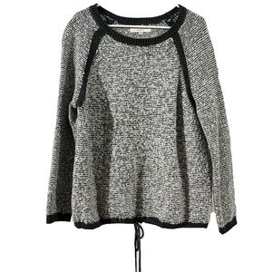 LOFT Ann Taylor Wool Blend Long Sleeve Pullover XL Sweater Gray/Black/White